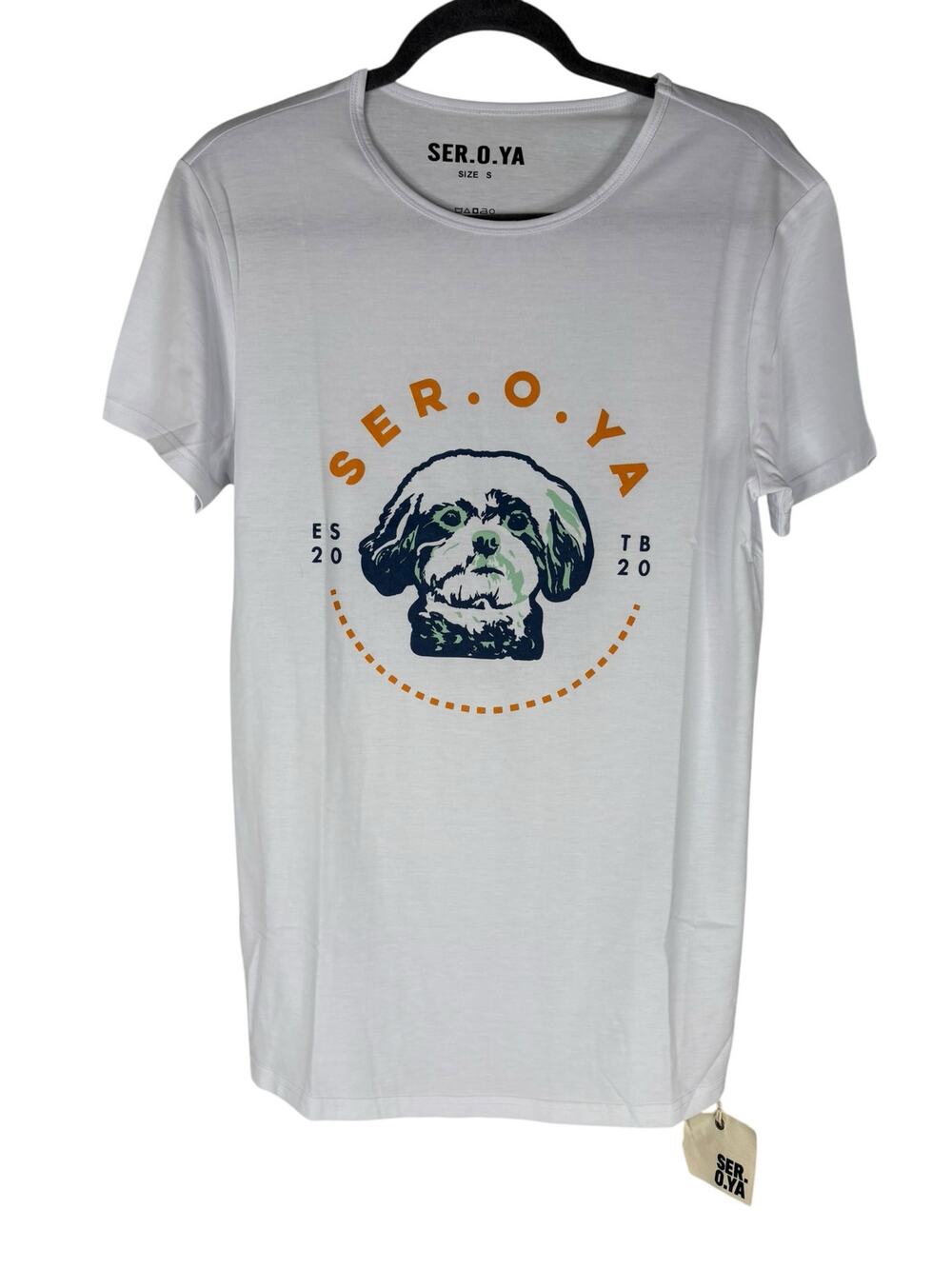 Ser.O.Ya Graphic Dog Crew Shirt Casual Streetwear Y2k Preppy Everyday S